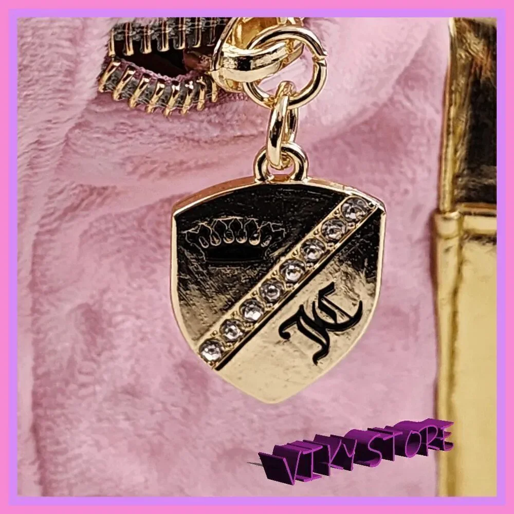 NWT 💖 {Juicy Couture} Glamorous Travel Companion: Pink Velvet Gold Foil Train